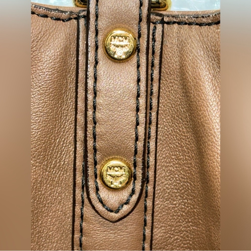 MCM cognac /brown viscose and leather hobo bag - Picture 5 of 17
